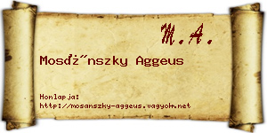 Mosánszky Aggeus névjegykártya